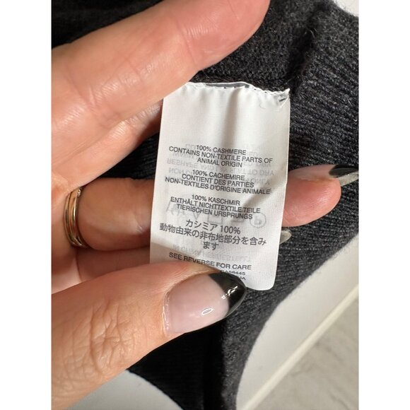 J. Crew Collection Cashmere 1/2 Button Tie Neck Sweater Grey-sz Small - Picture 6 of 8